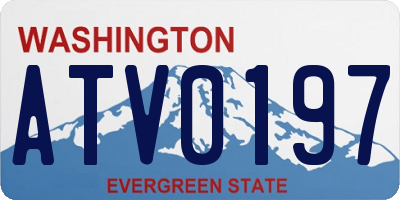 WA license plate ATV0197