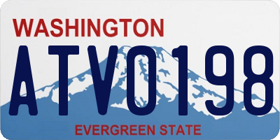 WA license plate ATV0198