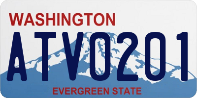 WA license plate ATV0201