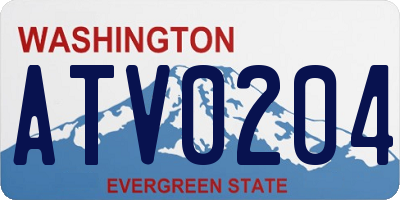 WA license plate ATV0204