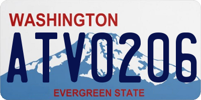 WA license plate ATV0206