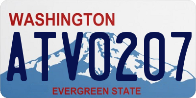 WA license plate ATV0207