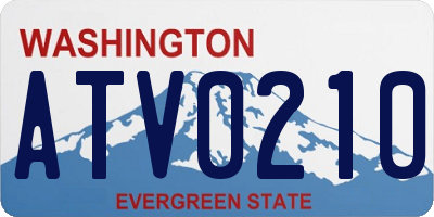 WA license plate ATV0210