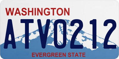 WA license plate ATV0212
