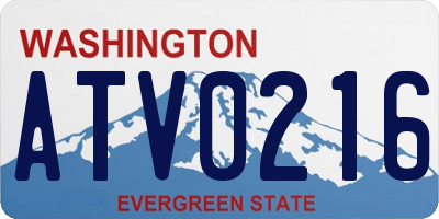 WA license plate ATV0216