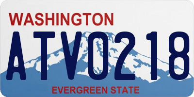 WA license plate ATV0218