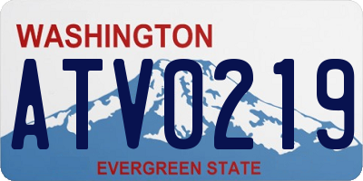WA license plate ATV0219
