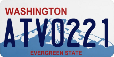 WA license plate ATV0221