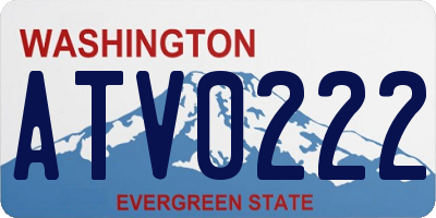 WA license plate ATV0222