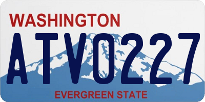 WA license plate ATV0227