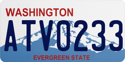 WA license plate ATV0233