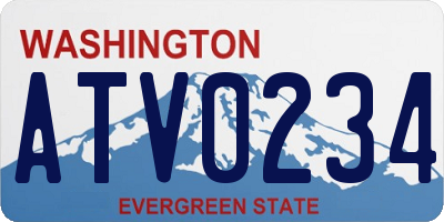 WA license plate ATV0234