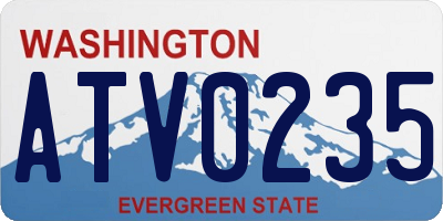 WA license plate ATV0235