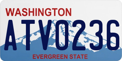 WA license plate ATV0236