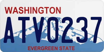 WA license plate ATV0237