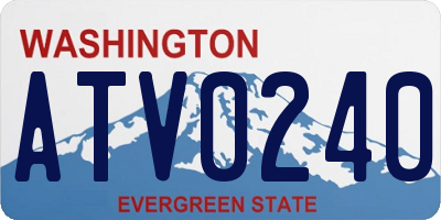 WA license plate ATV0240