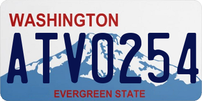 WA license plate ATV0254