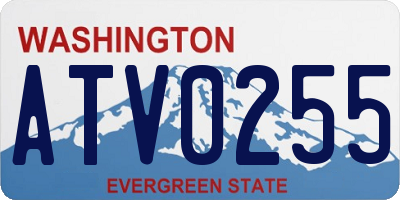 WA license plate ATV0255