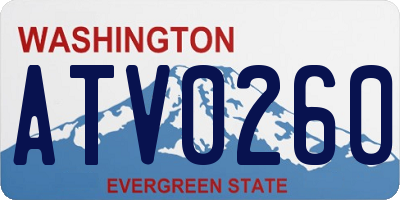 WA license plate ATV0260