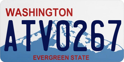 WA license plate ATV0267