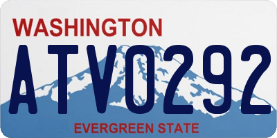 WA license plate ATV0292