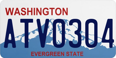 WA license plate ATV0304