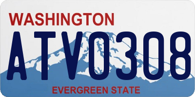 WA license plate ATV0308
