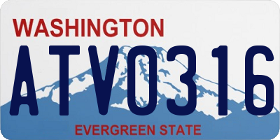 WA license plate ATV0316