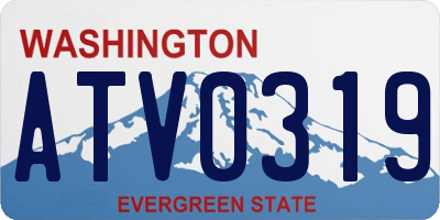 WA license plate ATV0319