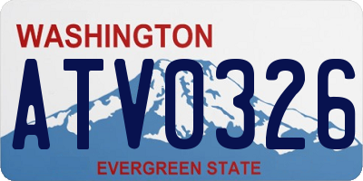 WA license plate ATV0326