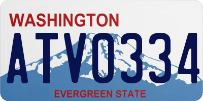 WA license plate ATV0334