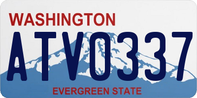 WA license plate ATV0337