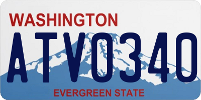 WA license plate ATV0340