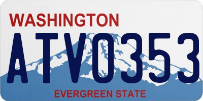 WA license plate ATV0353