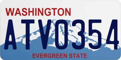 WA license plate ATV0354