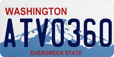 WA license plate ATV0360