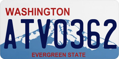 WA license plate ATV0362