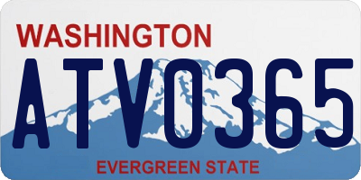 WA license plate ATV0365