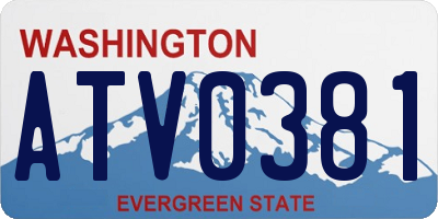 WA license plate ATV0381