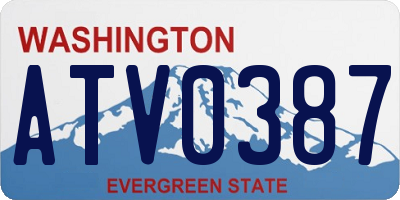 WA license plate ATV0387