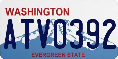 WA license plate ATV0392