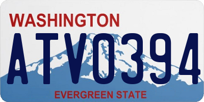 WA license plate ATV0394
