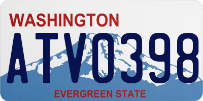 WA license plate ATV0398