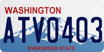 WA license plate ATV0403