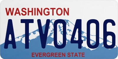 WA license plate ATV0406