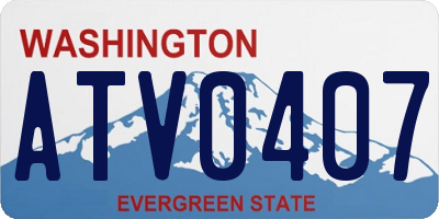 WA license plate ATV0407