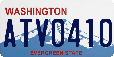 WA license plate ATV0410