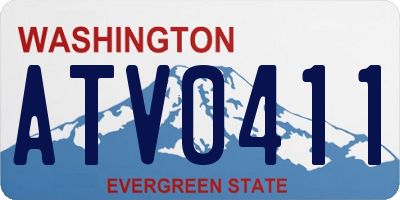 WA license plate ATV0411