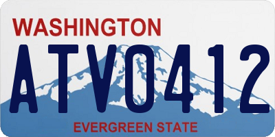 WA license plate ATV0412