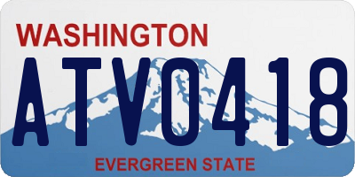 WA license plate ATV0418